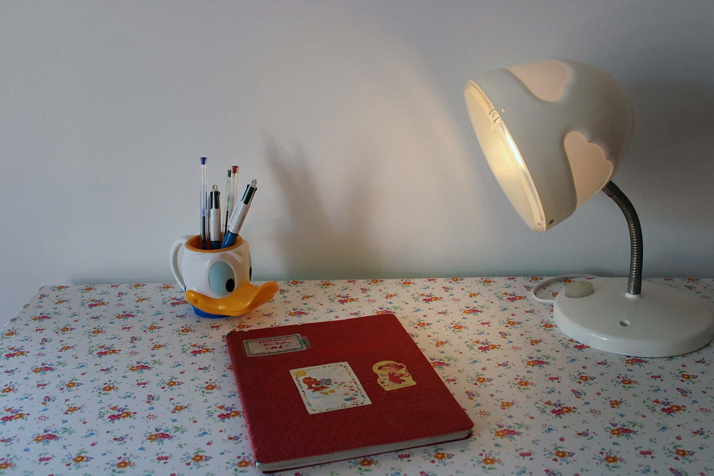 Vintage Lampe de bureau Ikea Skojig blanche