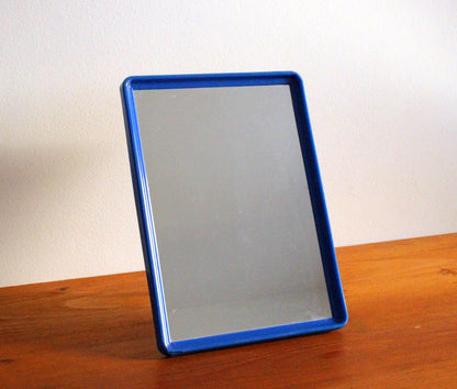 Miroir style barbier en plastique bleu foncé