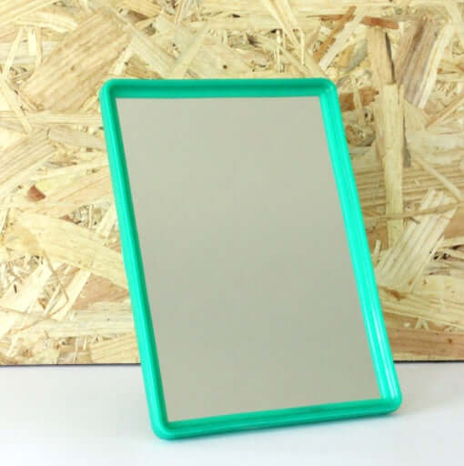 Miroir de barbier en plastique vert