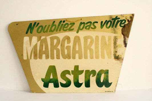 Vintage Carton publicitaire margarine Astra