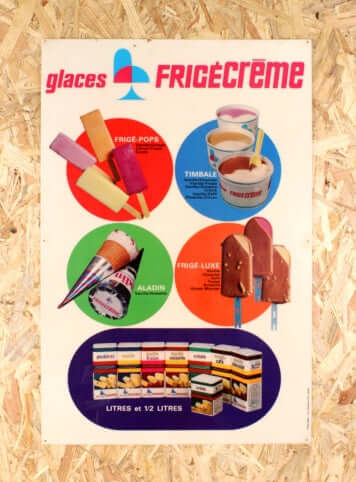 Panneau publicitaire glaces Frigécrème