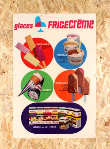 Panneau publicitaire glaces Frigécrème