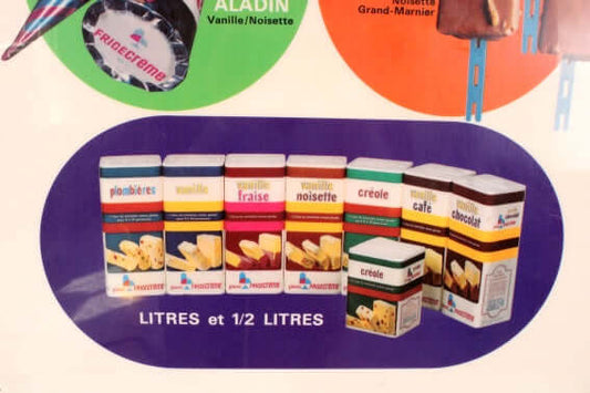Panneau publicitaire vintage glaces Frigécrème
