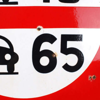 Ancien panneau de signalisation routier émaillé