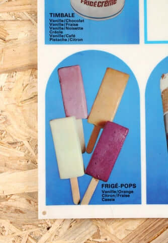 Petit panneau publicitaire vintage glaces Frigécrème