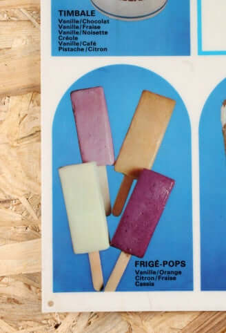 Petit panneau publicitaire vintage glaces Frigécrème