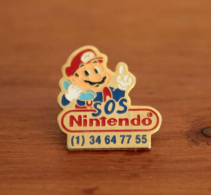 Vintage Pin's publicitaire SOS Nintendo