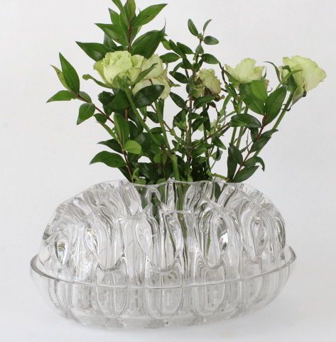 Grand pique-fleurs ovale vintage