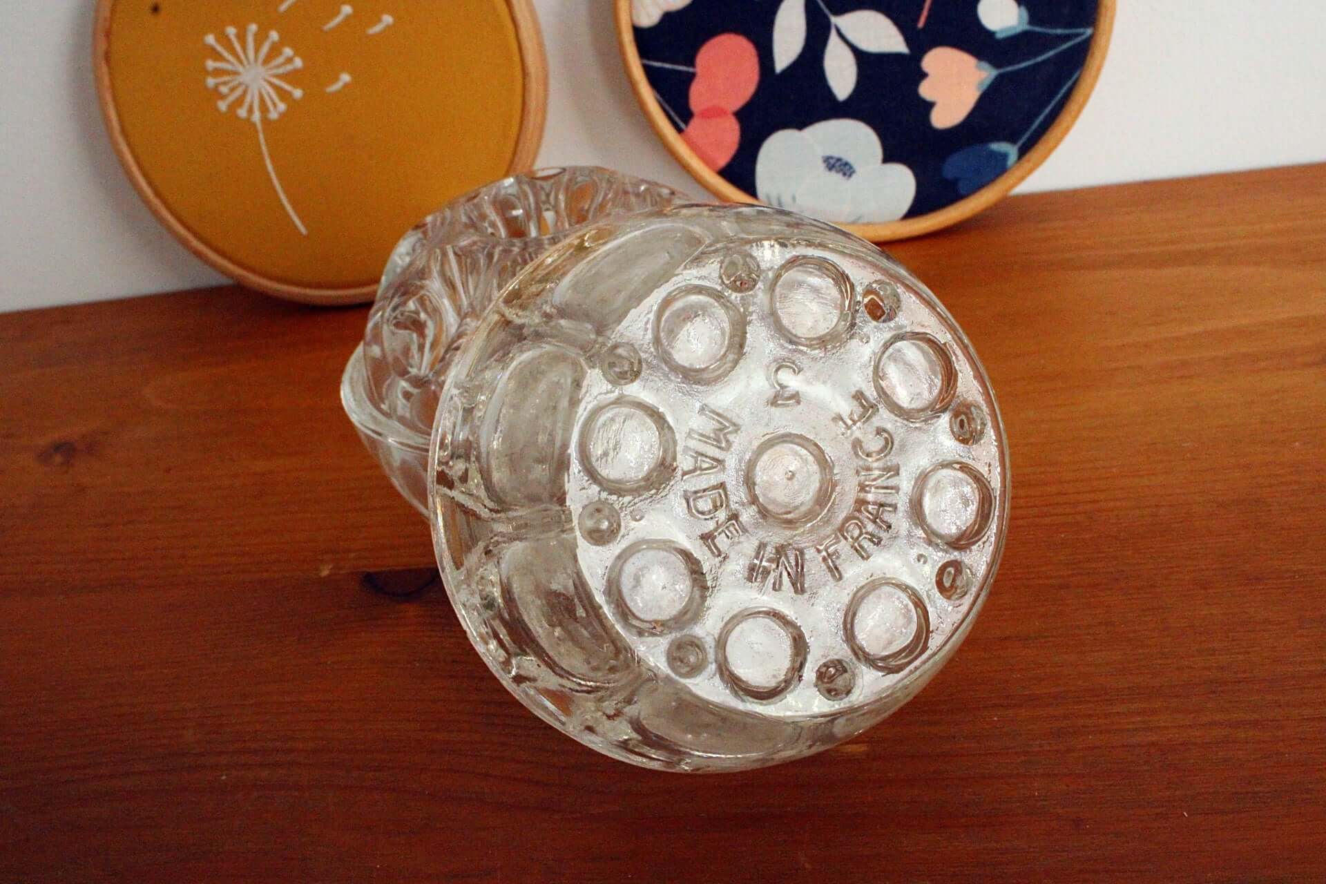 Vintage Pique-fleurs en verre