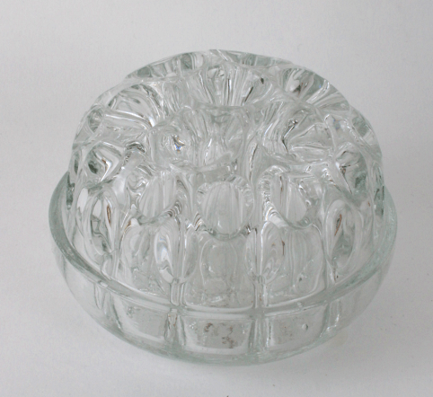 Pique-fleurs vintage rond en verre