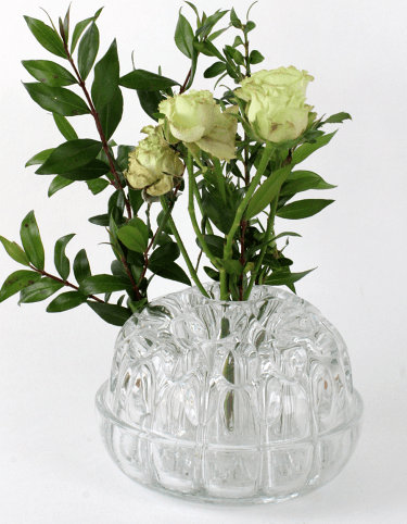 Pique-fleurs vintage rond en verre