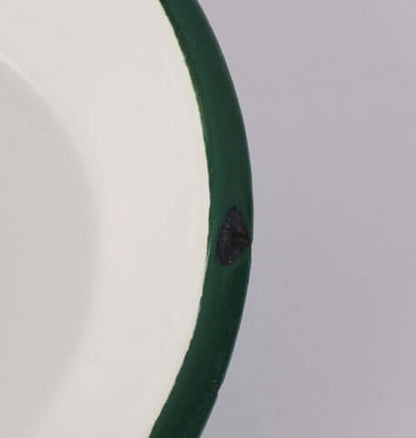 Plat ovale émaillé vintage vert d'eau