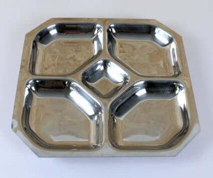 Plateau compartimenté en inox vintage