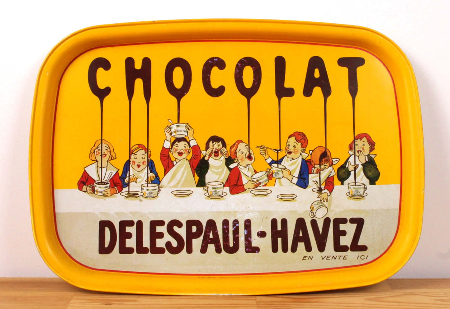 Plateau en métal chocolat Delespaul-Havez