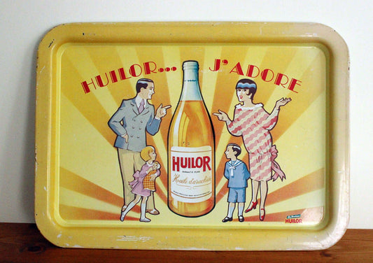 Vintage Plateau publicitaire Huilor