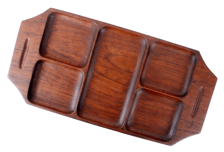 Plateau vintage en teck design scandinave