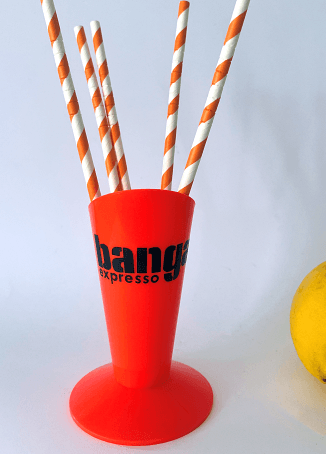 Porte-paille Banga vintage orange fluo en plastique