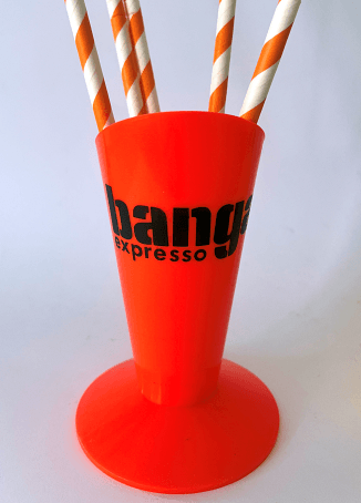 Porte-paille Banga vintage orange fluo en plastique