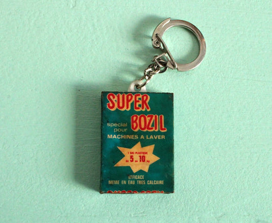 Vintage Porte-clé publicitaire lessive Super Bozil