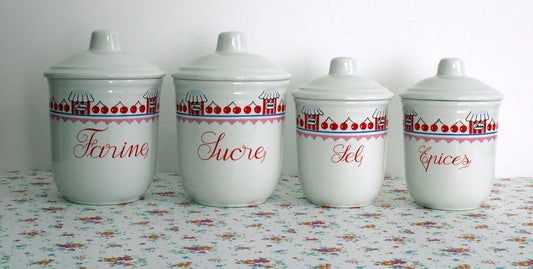 Vintage Pots à épices en porcelaine