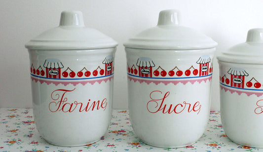 Vintage Pots à épices en porcelaine