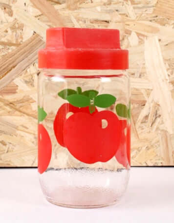 Bocal vintage Henkel pommes rouges