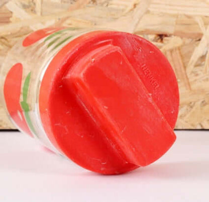 Bocal vintage Henkel pommes rouges