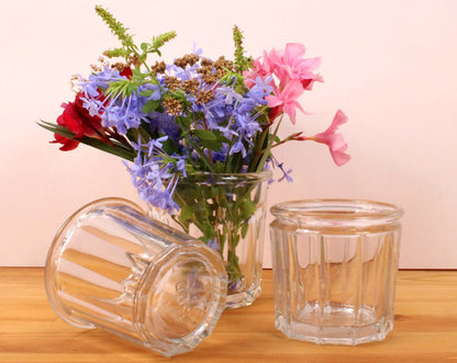 Pots à confiture en verre anciens