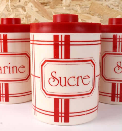 Pots à épices en plastique vintages