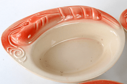 Ramequins écrevisse en céramique vintage