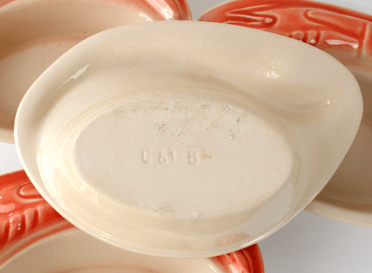 Ramequins écrevisse en céramique vintage