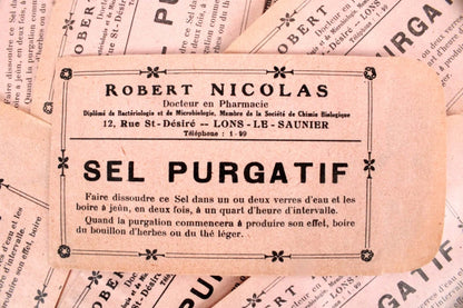 Sachets de pharmacie anciens sels purgatifs