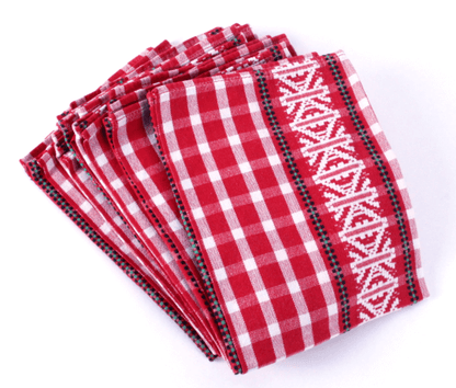 Serviettes de table à carreaux vintage