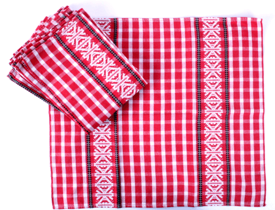 Serviettes de table à carreaux vintage