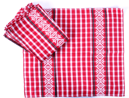 Serviettes de table à carreaux vintage