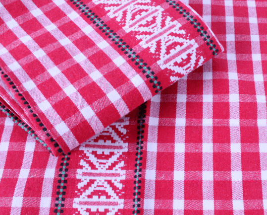 Serviettes de table à carreaux vintage