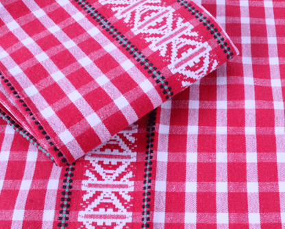 Serviettes de table à carreaux vintage