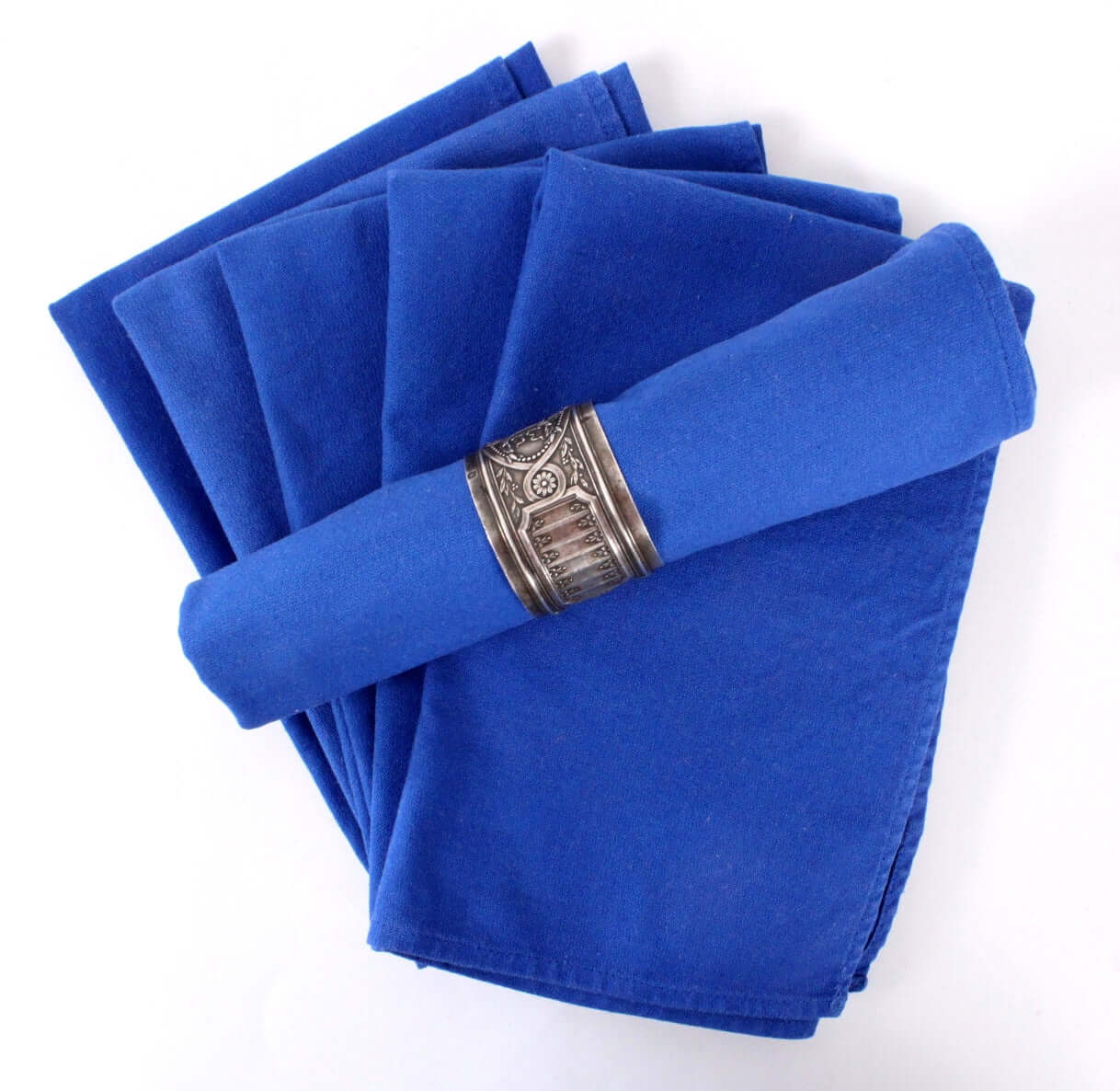 Serviettes de table en coton bleu