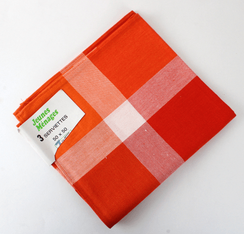 serviettes-table-descamps-orange-vintage