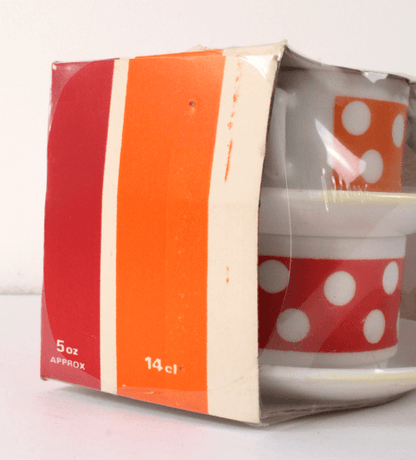 Service de 4 Tasses & Sous-Tasses Arcopal Polka neuf