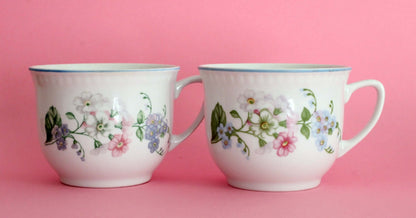 Vintage Duo de grandes tasses fleuries