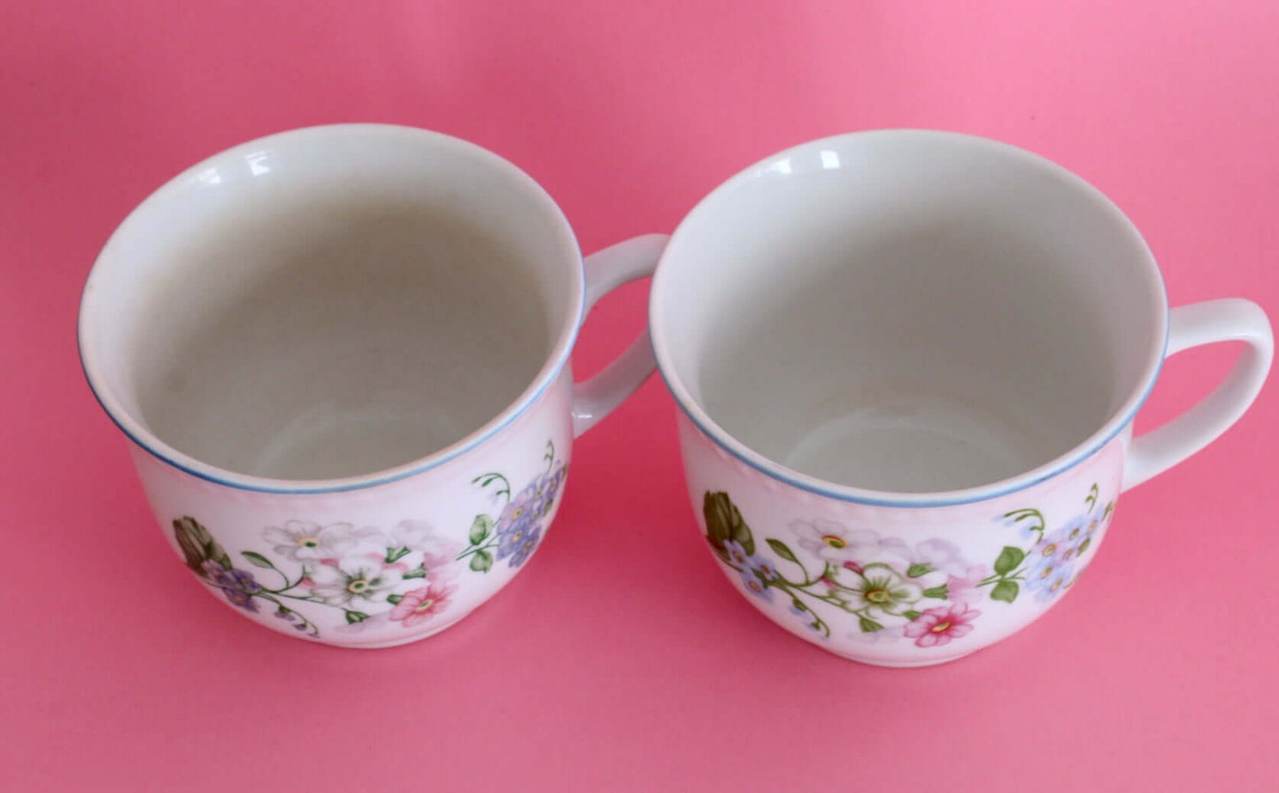 Vintage Duo de grandes tasses fleuries