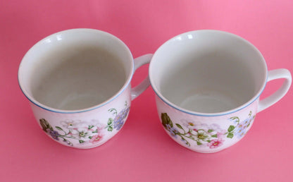 Vintage Duo de grandes tasses fleuries