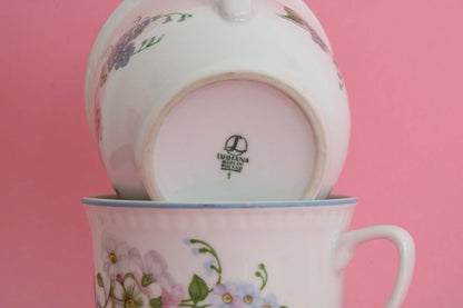 Vintage Duo de grandes tasses fleuries