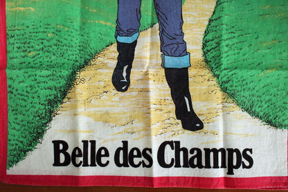 Vintage Torchon publicitaire Belle des champs