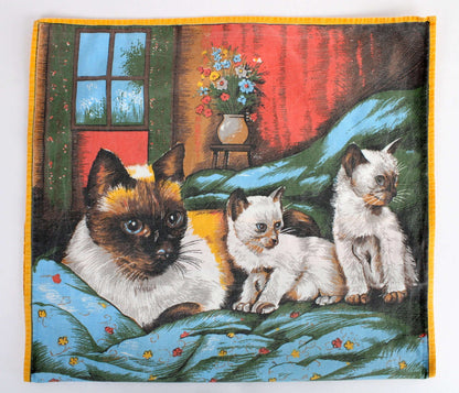 Torchon calendrier 1977 chats