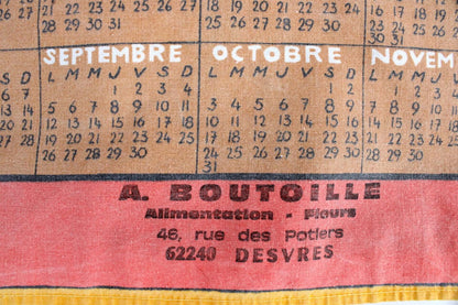 Torchon calendrier 1977 chats