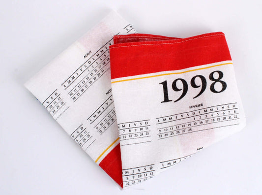 Vintage Torchon calendrier 1998