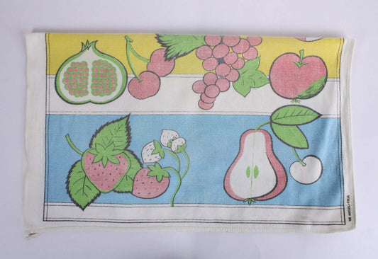 Vintage Torchon motifs fruits coloris pastel