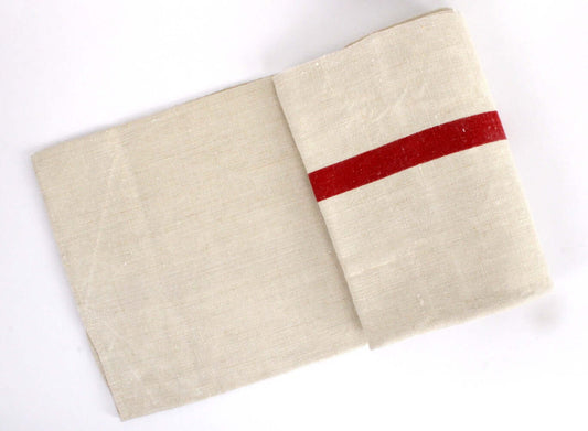 Vintage Torchons anciens en lin rayure rouge
